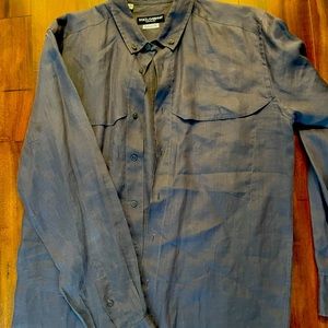 Dolce & Gabbana dusty plum slim tailored shirt in cotton blend.